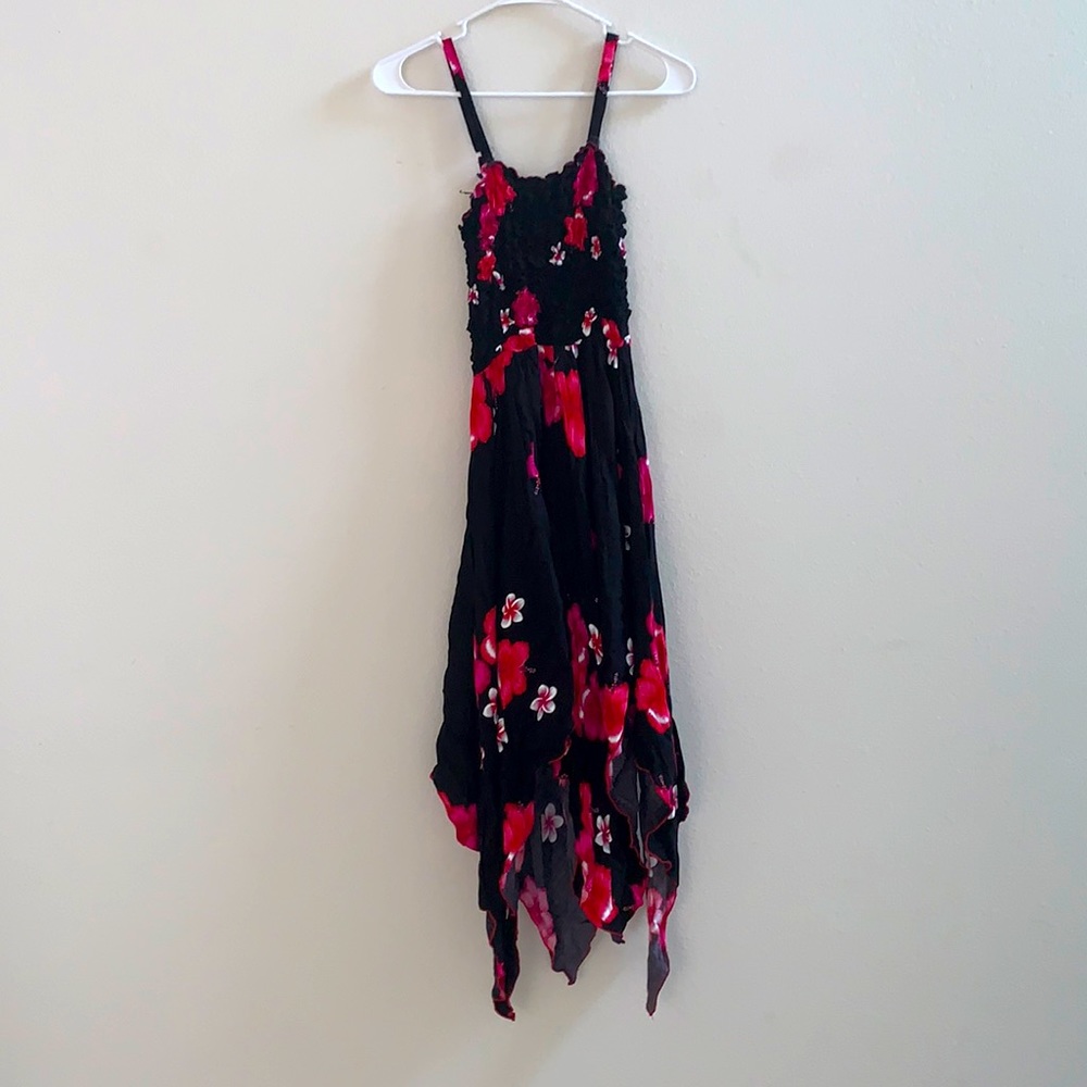 Super fun asymmetrical flower dress